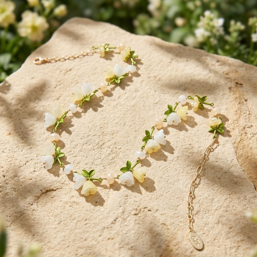 Spring Blossom Garden Necklace – Handcrafted Floral Botanical Statement Necklace
