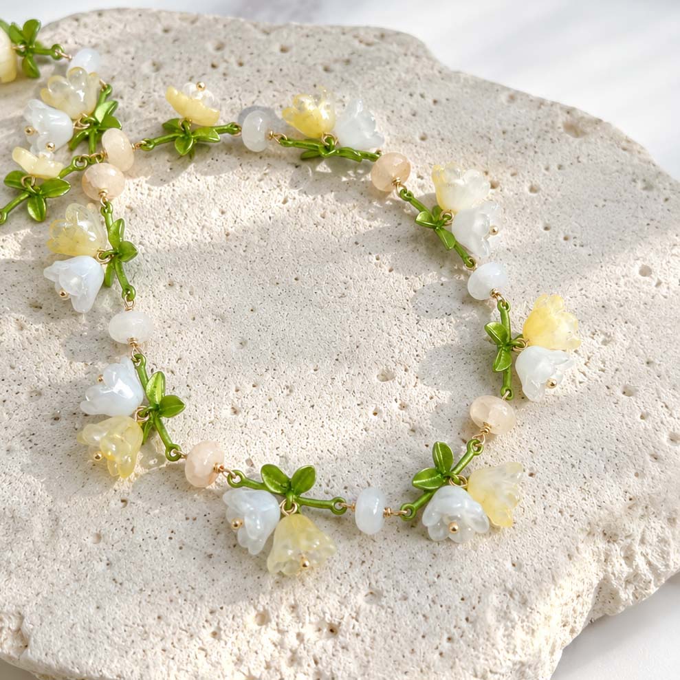Spring Blossom Garden Necklace – Handcrafted Floral Botanical Statement Necklace