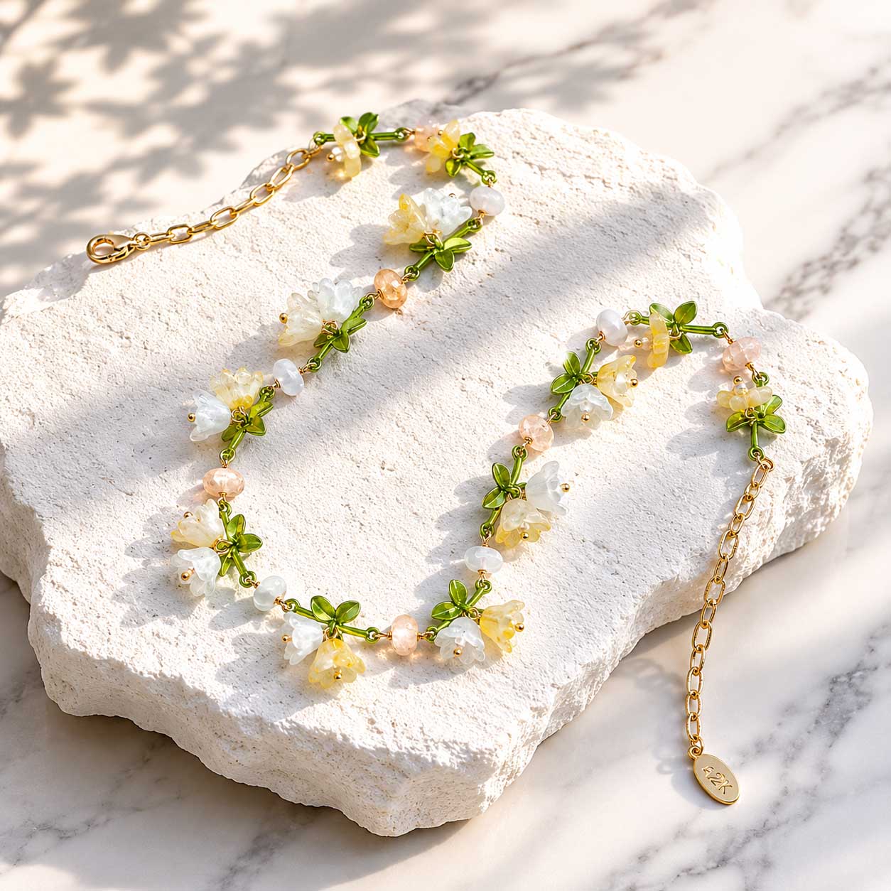 Spring Blossom Garden Necklace – Handcrafted Floral Botanical Statement Necklace