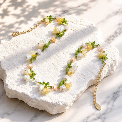 Spring Blossom Garden Necklace – Handcrafted Floral Botanical Statement Necklace
