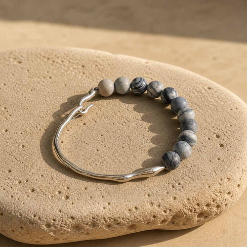Jasper Hook Bracelet – Zebra Jasper Gemstone Bead Bracelet