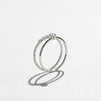 Moissanite Stacking Ring Set – Platinum Plated Sterling Silver