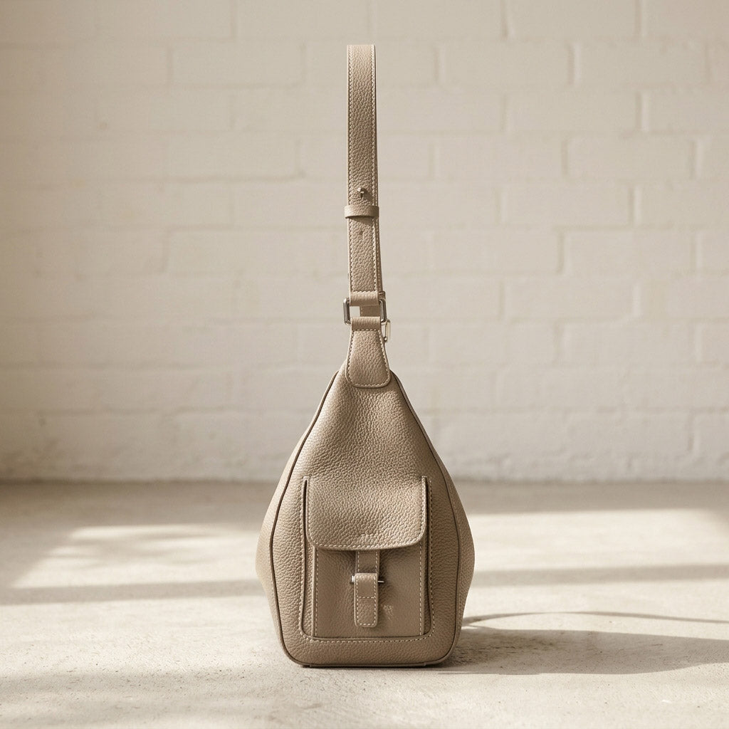 Crescent Shoulder Bag – Genuine Cowhide Leather Hobo Bag