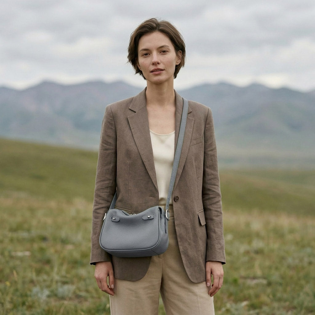 Mini Crescent Shoulder Bag – Soft Grain Leather Crossbody & Shoulder Bag