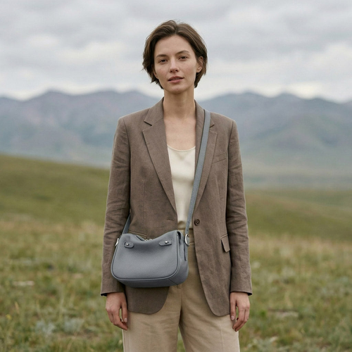 Mini Crescent Shoulder Bag – Soft Grain Leather Crossbody & Shoulder Bag