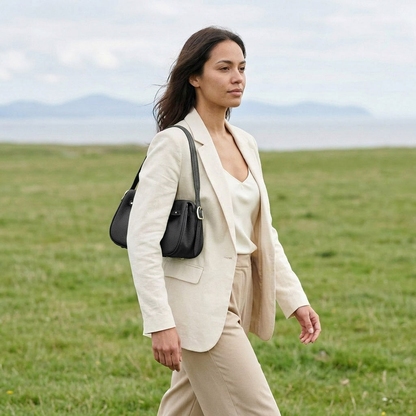 Mini Crescent Shoulder Bag – Soft Grain Leather Crossbody & Shoulder Bag