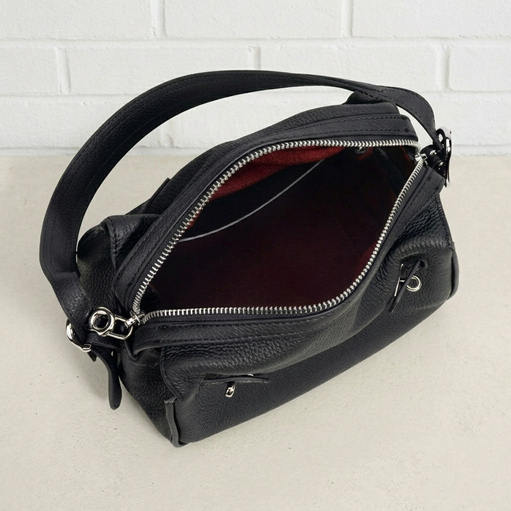 Mini Crescent Shoulder Bag – Soft Grain Leather Crossbody & Shoulder Bag