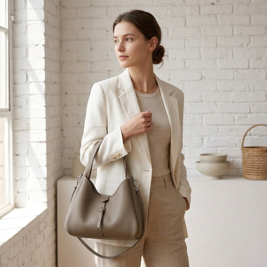 Everyday Leather Hobo Bag – Genuine Cowhide Leather Shoulder & Crossbody Bag