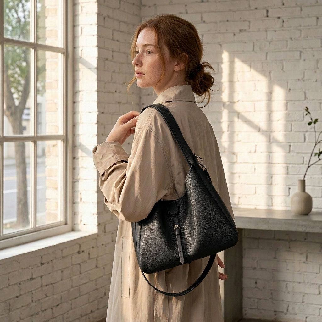 Everyday Leather Hobo Bag – Genuine Cowhide Leather Shoulder & Crossbody Bag