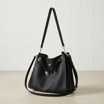 Soft Structured Leather Shoulder Bag